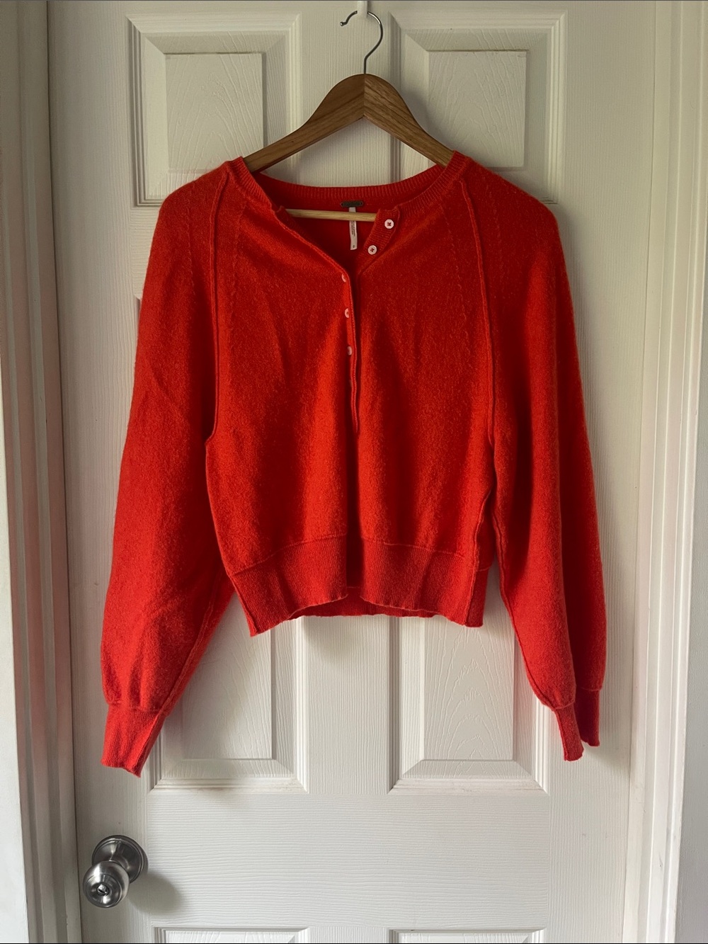 Free People Porta Cashmere Sweater in Poppy Red/Orange